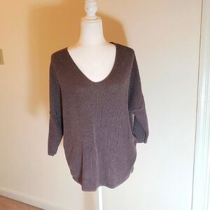 Express Chic Brown V-Neck Sweater
